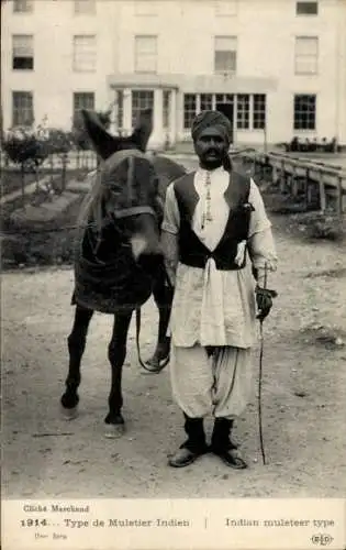 Ak Type de Muletier Indien, Indischer Eselführer, Turban