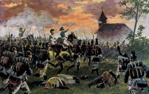 Künstler Ak Polazk Weißrussland, General Wrede, 4. Linien Inf Regt, 12. August 1812