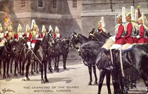 Künstler Ak Whitehall London City, The Changing of the Guards