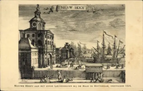 Ak Rotterdam Südholland, Nieuwe Hooft, Werbung Cacao en Chocolaad A. Driessen