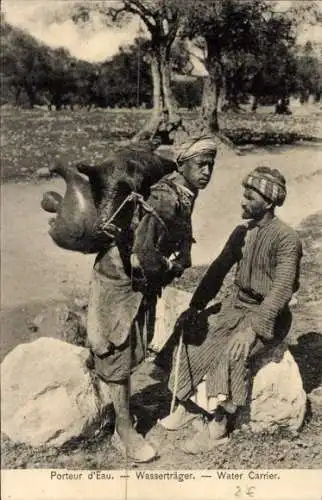 Ak Israel, Porteur d'eau, Wasserträger, Water carrier