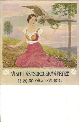 Künstler Ak Slet Vsesokolsky v Praze 1912, Turnfest