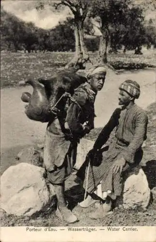 Ak Israel, Porteur d'eau, Wasserträger, Water carrier