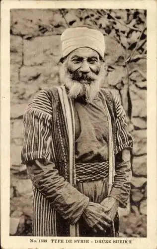 Ak Syrien, Type de Syrie, Druze Sheikh, Alter Mann, Portrait