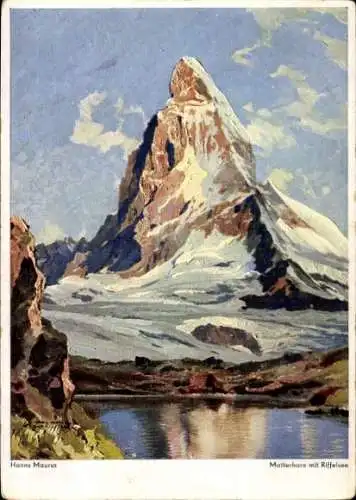 Künstler Ak Maurus, H., Zermatt Kanton Wallis, Matterhorn