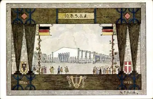 Künstler Ak Wien, 10. Deutsches Sängerbundesfest 1928, Sängerhalle