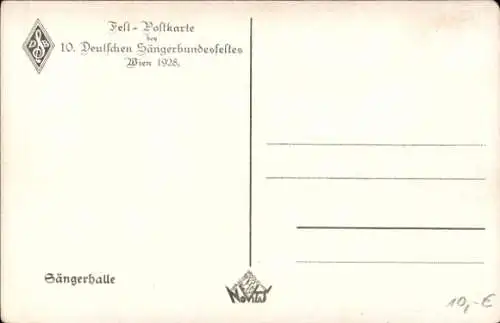 Künstler Ak Wien, 10. Deutsches Sängerbundesfest 1928, Sängerhalle