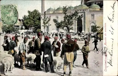 Ak Konstantinopel Istanbul Türkei, Marché de moutons, Schafmarkt