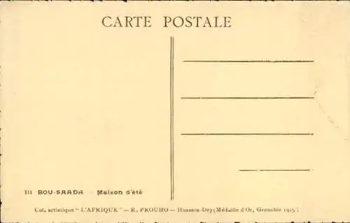 Ak Bou Saada Algerien, Maison d'été, Beduinen unter einem Zelt