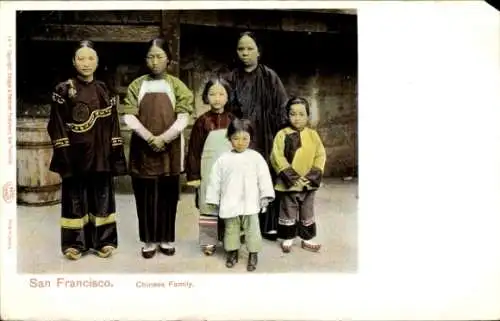 Ak San Francisco Kalifornien USA, Chinatown, Chinese Family, Earthquake 18. April 1906