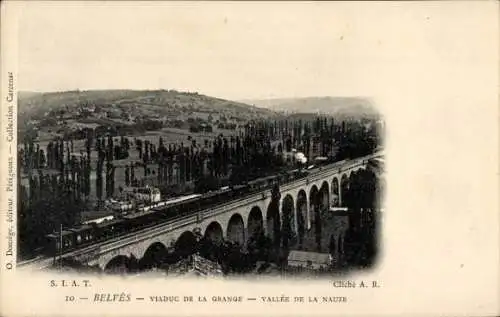 Ak Belvès de Castillon Gironde, Viaduc de la Grange, Vallee de la Nauze