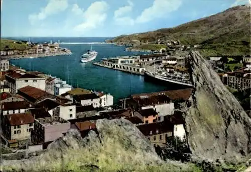 Ak Port Vendres Pyrénées Orientales, Gesamtansicht, Hafen, Fort