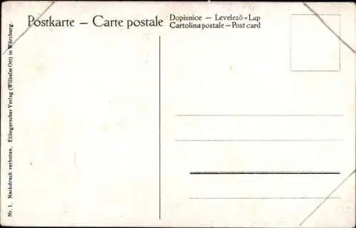 Künstler Ak Glückwunsch Neujahr, Trompeter, Fahne