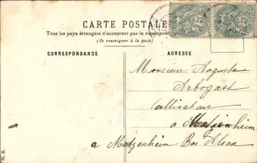 Präge Litho Glückwunsch Neujahr, Blumen in einem Korb