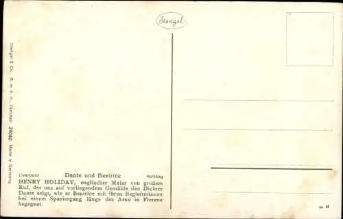Künstler Ak Holiday, Henry, Dante and Beatrice, Stengel 29080