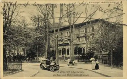 Ak Eberswalde in der Mark, Kurhaus Gesundbrunnen, Hotel, Automobil