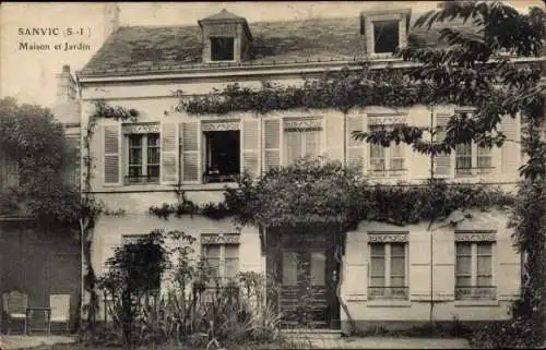 Ak Sanvic Seine-Maritime, Haus, Garten