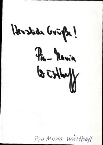 Ak Fernsehmoderatorin Pia Maria Wüsthoff, Autogramm
