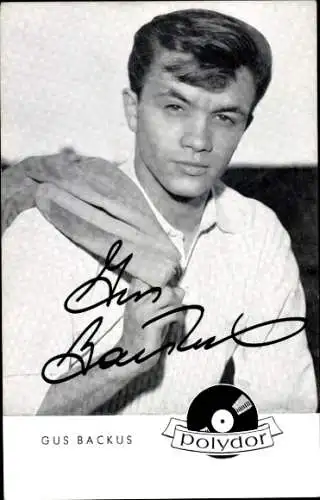 Ak Sänger Gus Backus, Polydor Verlag, Portrait, Diskographie, Autogramm