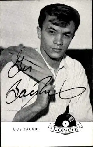 Ak Sänger Gus Backus, Polydor Verlag, Portrait, Diskographie, Autogramm