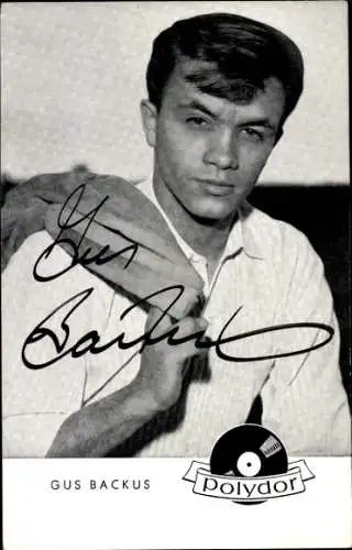Ak Sänger Gus Backus, Polydor Verlag, Portrait, Diskographie, Autogramm
