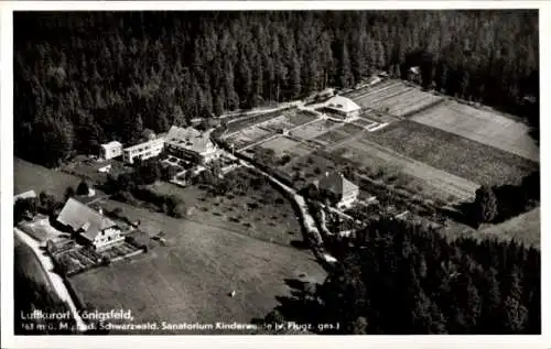 Ak Königsfeld im Schwarzwald Baden, Fliegeraufnahme Sanatorium Kinderweide