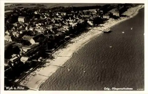 Ak Wyk auf Föhr Nordfriesland, Fliegeraufnahme