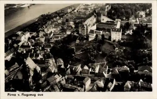 Ak Pirna an der Elbe, Fliegeraufnahme