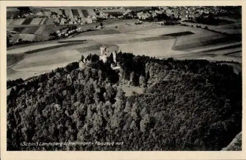 Ak Ratingen Nordrhein Westfalen, Schloss Landsberg, Fliegeraufnahme