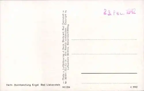 Ak Bad Liebenstein im Wartburgkreis, Fliegeraufnahme der Ortschaft