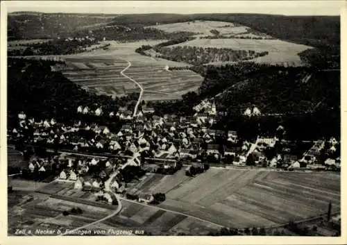 Ak Zell Esslingen am Neckar, Fliegeraufnahme