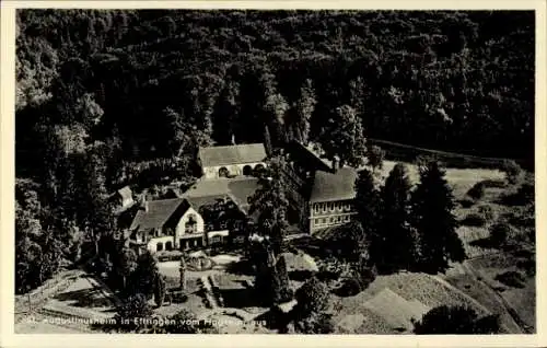 Ak Ettlingen in Baden, Fliegeraufnahme, Augustinusheim