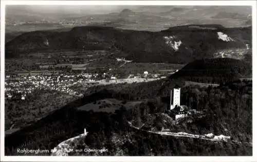 Ak Gomaringen Baden Württemberg, Unterkunftshaus Rossbergturm mit Gönningen