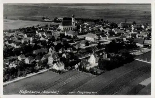 Ak Pfaffenhausen in Oberschwaben Unterallgäu, Fliegeraufnahme