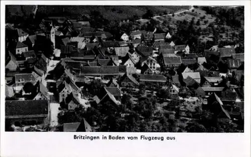 Ak Britzingen Müllheim in Baden Schwarzwald, Fliegeraufnahme