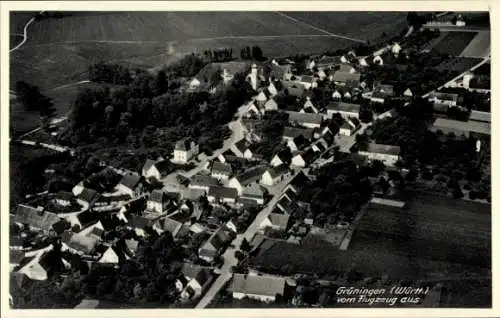 Ak Grüningen Riedlingen an der Donau Württemberg, Fliegeraufnahme