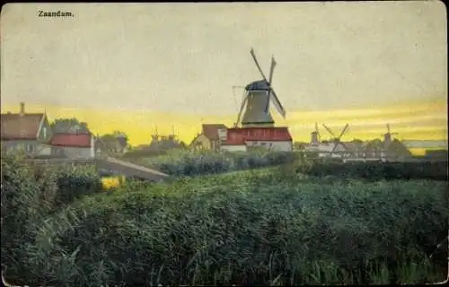 Ak Zaandam Noordholland, Windmühle, 1910