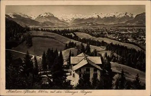 Ak Bregenz am Bodensee Vorarlberg, Hotel am Pfänder, Schweizer Berge