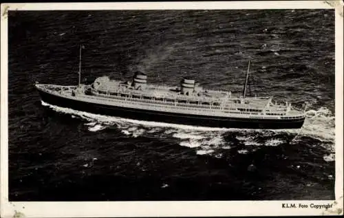 Ak Dampfer S. S. Nieuw Amsterdam der Holland America Line, Fliegeraufnahme