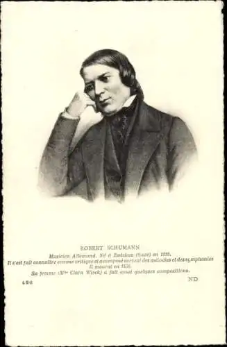 Ak Komponist Robert Schumann, Portrait