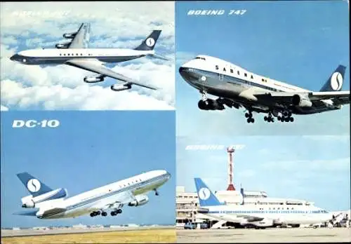 Ak Douglas DC 10, Boeing 747, Boeing 737, Passagierflugzeuge, Belgische Fluggesellschaft Sabena