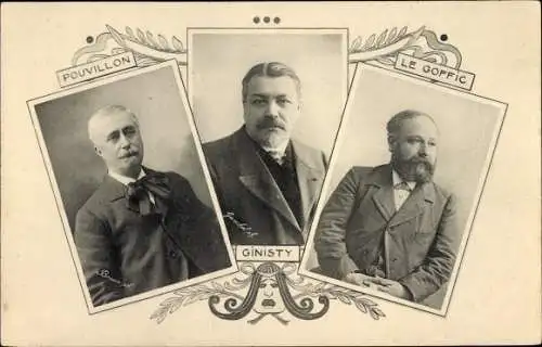 Ak Schriftsteller Pouvillon, Ginisty, Le Goffic, Les Annales Politiques et Literaires