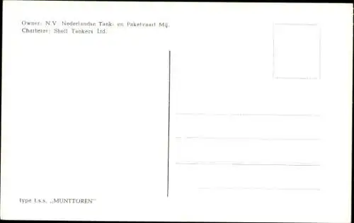 Ak TSS Munttoren, NV Nederlandse Tank- en Paketvaart Mij, Shell Tankers Ltd.
