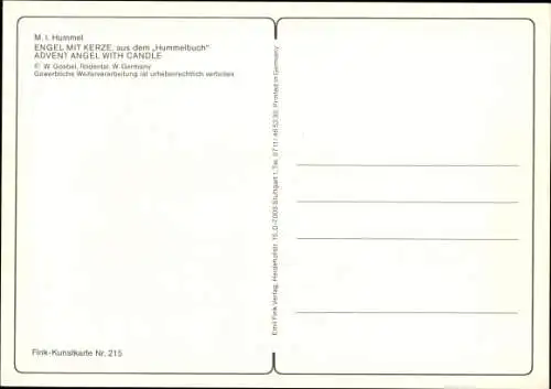 Künstler Ak Hummel, Berta, Engel mit Kerze, Hummelbuch
