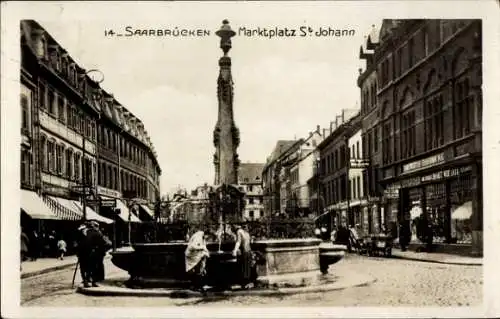 Ak Saarbrücken im Saarland, Marktplatz St. Johann, Kreditbank