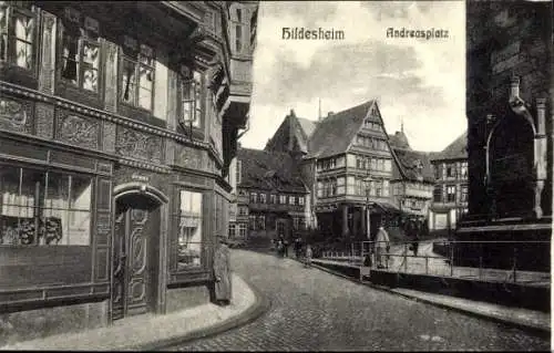 Ak Hildesheim Leine, Häuser am Andreasplatz