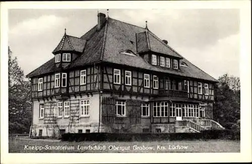 Ak Grabow Lüchow, Kneipp Sanatorium Landschloß Obergut