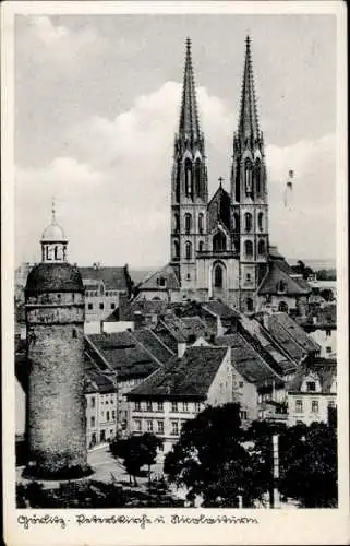 Ak Görlitz in der Lausitz, Peterskirche und Nicolaiturm