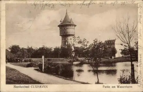 Ak Cuxhaven in Niedersachsen, Partie am Wasserturm