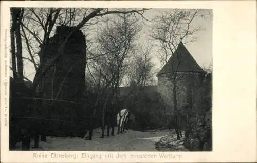 Ak Elsterberg im Vogtland, Ruine, Wartturm, Eingang